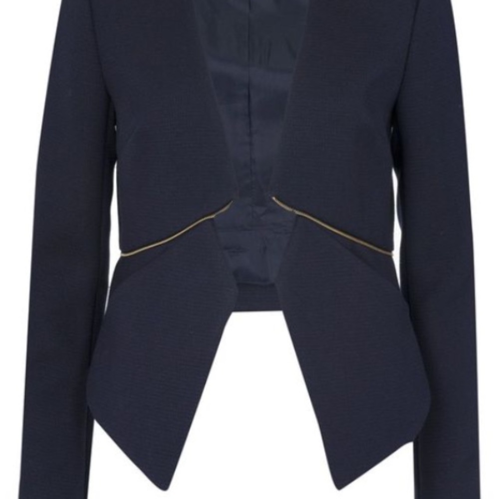 NWT French Connection navy zipper detail blazer - Picture 4 of 4